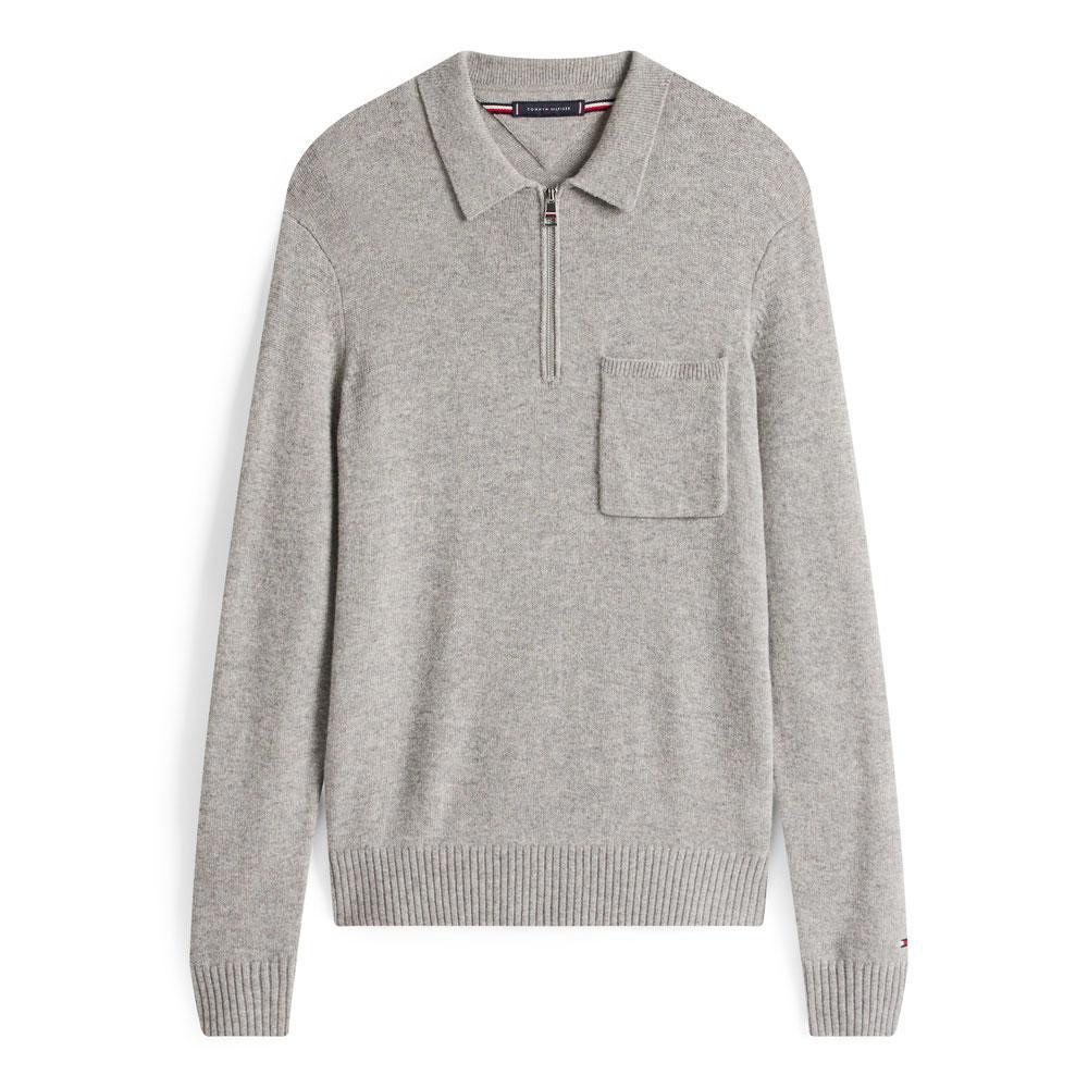 Tommy Hilfiger Pure Lambswool Zip Placket Polo Jumper
